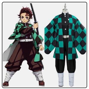 Demon Slayer Kimetsu No Yaiba Kamado Tanjiro Cosplay Costume Kimono Outfits